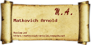 Matkovich Arnold névjegykártya